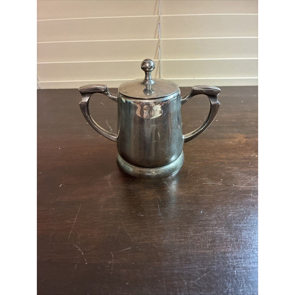 Vtg Silverplate Sugarbowl with Lid by Restoration Hardware India
